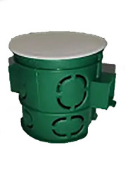 Подрозетник наборный глубокий, зелёный с крышкой, d60, h65