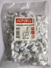 Кабельна клiпса кругла 14мм (100шт) (APRO)