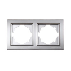 Рамка подвійна Enzo Срібний камінь