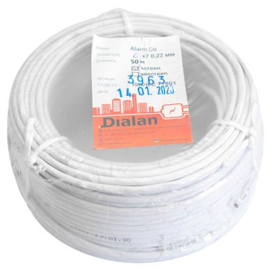 Сигнальний кабель (мідь) CU 6x7 / 0.22 екранований бухта 50м Dialan