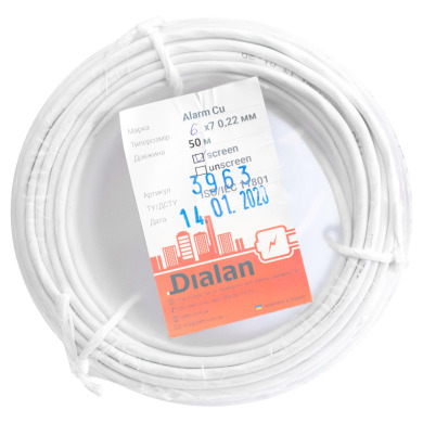 Сигнальний кабель (мідь) CU 6x7 / 0.22 екранований бухта 50м Dialan
