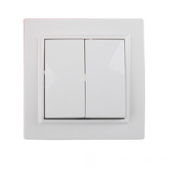 Вимикач подвійний Білий