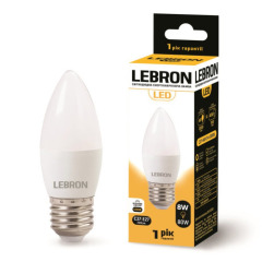 LED ЛАМПА LEBRON L-С37, 8W, 220V, Е27, 4100K, 720LM
