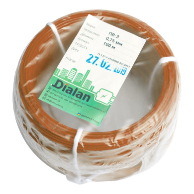 Провод Dialan ПВ-3 0,75  коричневый  CU