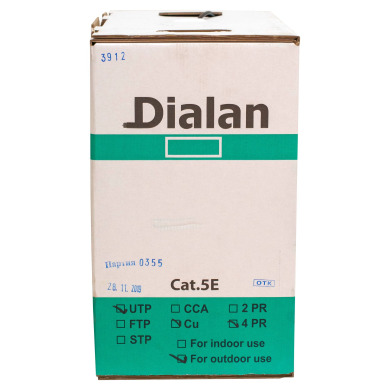 Вита пара UTP Сat.5Е 4PR Cu (100МГц) PE Outdoor 305м Dialan
