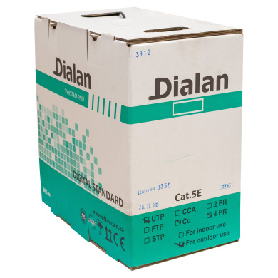 Вита пара UTP Сat.5Е 4PR Cu (100МГц) PE Outdoor 305м Dialan