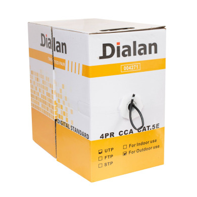Вита пара UTP Сat.5Е 4PR CCA 0.48 PE Outdoor 305 м Dialan