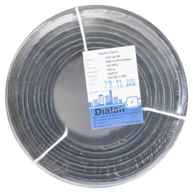 Вита пара FTP Cat.5E 4PR Cu (200МГц) PE Outdoor 50м Dialan