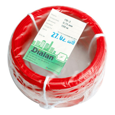 Провід Dialan ПВ-3 0,75 червоний CU