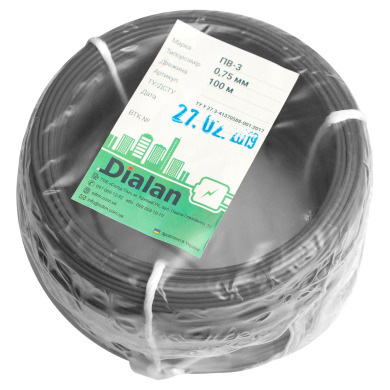 Провод Dialan ПВ 3 0,75  черный  CU