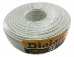 Коаксиальний кабель Dialan RG6U 32W CCS 1.02 мм 75 Ом 100м