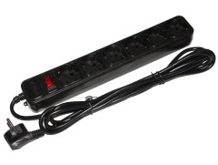 Фильтр-удлинитель сетевой MERLION B630 6 розеток, черный 3,0 м,