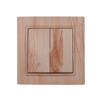 Выключатель двойной проходной Enzo Светлое дерево