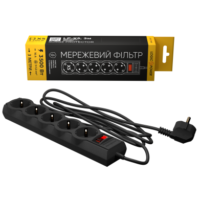 Сетевой фильтр LP-X5, 5 м Black