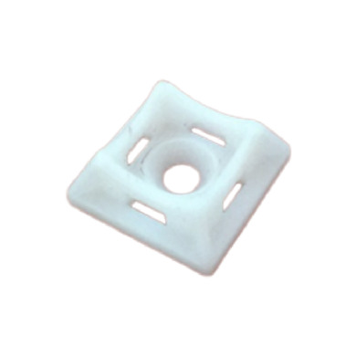 Майданчик для стяжки під шуруп/дюбель 20х20 мм 50 шт./уп. Білий Ø 4мм