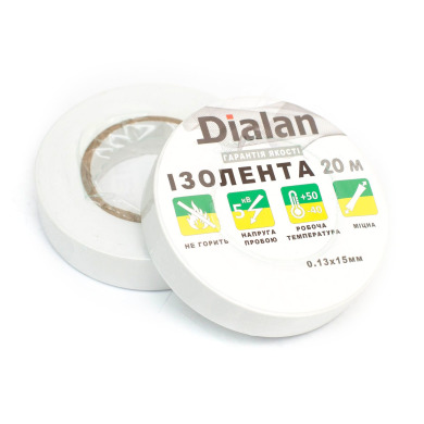 Стрічка изоляційна TM DIALAN 0,13*15*20 біла