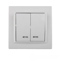 Вимикач з підсвіткою подвійний Білий
