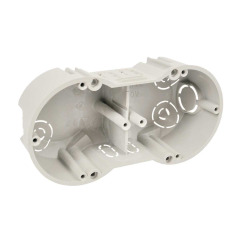 Коробка приборная, двойная ПВХ; серая; 142х70х45мм, Копос