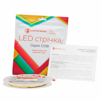 LED лента 9Вт 24 В COB 252 диодов 100Лм/Вт нейтральный белый 4500K (серия COB), гарантия 3 года