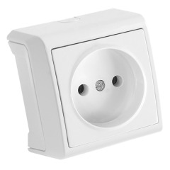 Розетка б/з накладна біла (10)