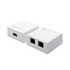 Розетка RITAR UTP 8P8C RJ45 2 порт. накладная белая Q200