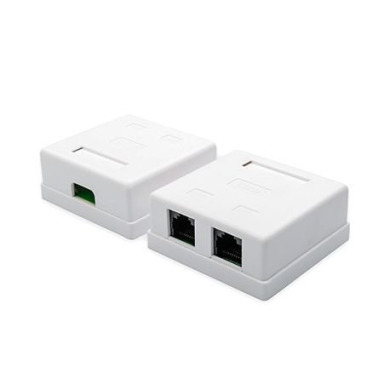 Розетка RITAR UTP 8P8C RJ45 2 порт. накладна біла Q200
