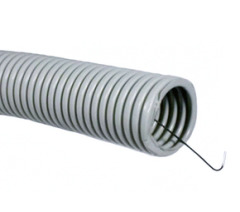 Гофротруба полегшена D 32 мм (50) (з протяжкою) сіра