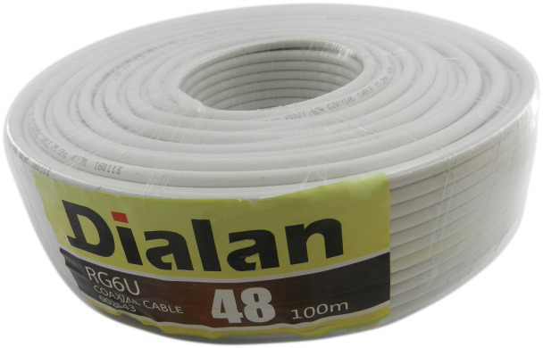 Коаксиальный кабель Dialan RG6U-48W Cu 1.02 мм 75 Ом 100 м