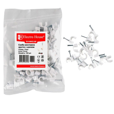 Кліпса монтажна із цвяхом 12 мм кругла