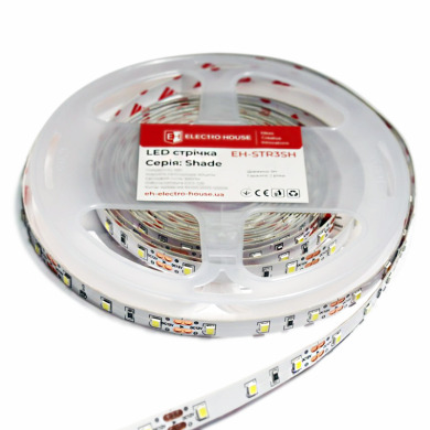 LED стрічка 5Вт 12 В 2835 60 діодів 110Лм/Вт холодний білий 6500К (серія Shade), гарантія 2 роки