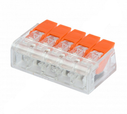 Конектор на 5 контактів (450, 32 A) Прозорий