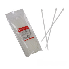 Стяжка кабельна Білий 5х200 мм 100шт/п.