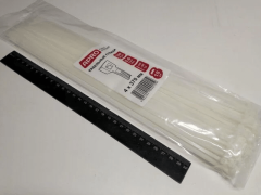 Стяжка нейлоновая 4*370 біла 100 шт (APRO)