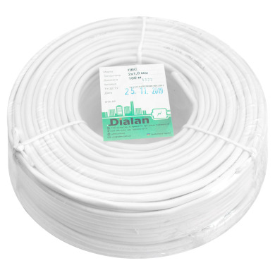 Силовий кабель ПВС 2x1 Dialan ГОСТ 100м