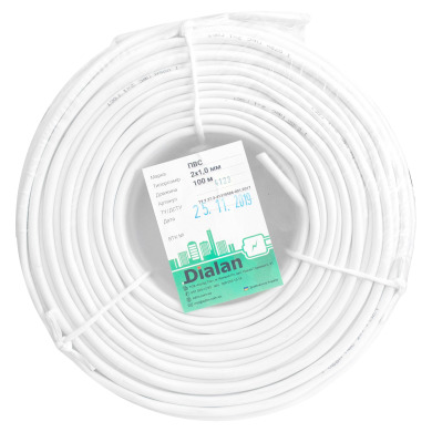 Силовий кабель ПВС 2x1 Dialan ГОСТ 100м