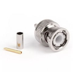 Разъем BNC-M - RG-58 CRIP + ЖЕЛТЫЙ НАКОНЕЧНИК Q100