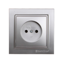Розетка без заземлення 16 А Enzo Серебряний камінь