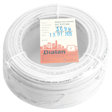 Сигнальний кабель Dialan (мідь) CU 4x7 / 0.22 екранована 100 м