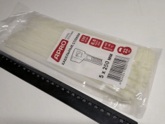 Стяжка нейлонова 5 * 250 біла 100 шт (APRO)