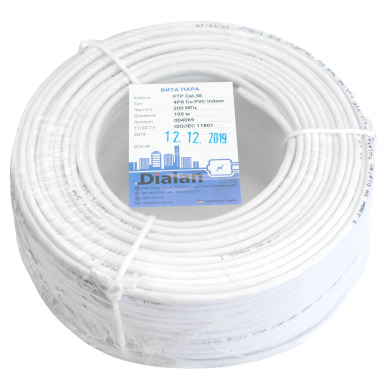 Витая пара FTP Сat.5E 4PR CU (200МГц) PVC Indoor 100м Dialan	