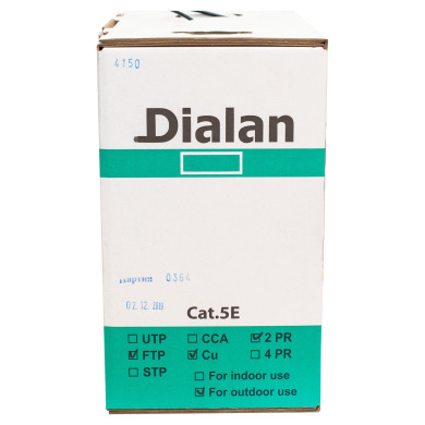 Вита пара FTP Cat.5E 2PR Cu (350МГц) PE Outdoor 305 м Dialan