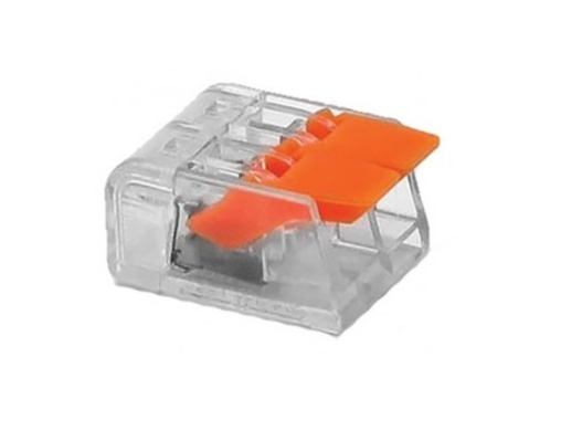 Клема з’єднувальна універсальна прозора 2 отвори/ 0,14-4,0мм2 32А 450В (100 шт. в коробке)