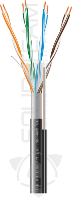 Вита пара Dialan UTP + M Cat.5Е 4PR CCA 0.48 мм PE Outdoor 305 м дріт 1.2мм