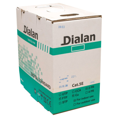 Вита пара FTP Сat.5E 2PR CU (350МГц) PVC Indoor 305м Dialan