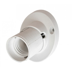 Патрон Е27 пластик, накладний, білий, косий