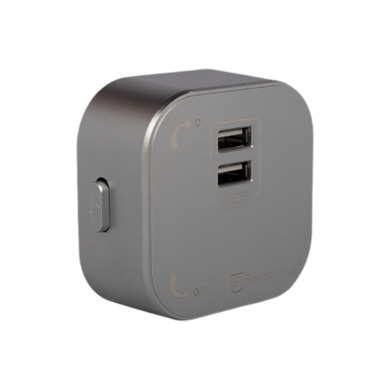 Розетка трековая двойная USB Pandora (Серый) 2,4 А