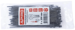 Стяжка нейлонова 5 * 200 чорна 100 шт (APRO)