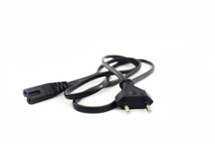 Кабель живлення 1.2м, 0.5мм, PC-184/2 CEE7/16-C7 2 PIN (для побутової техніки), black, OEM