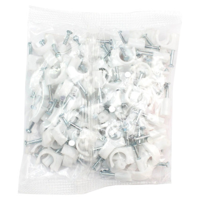 Кабельная клипса круглая 8мм (100шт) (APRO)