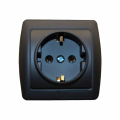 Розетка із заземленням 16 А Acura Графіт